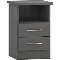 Mack Wooden Bedside Cabinet With 2 Drawers In Grey