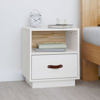 Epix Pine Wood Bedside Cabinet With 1 Drawer In White