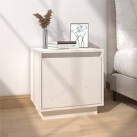 Aoife Pine Wood Bedside Cabinet With 1 Door In White