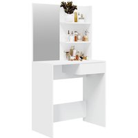 Basile Wooden Dressing Table With Mirror In White