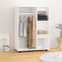 Tiara Wooden Open Wardrobe With 3 Shelves In White