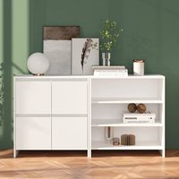Gilon Wooden Sideboard With 4 Doors 2 Shelves In White