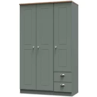 Welcome Victoria 3 Door 2 Small Drawer Triple Wardrobe Assembled