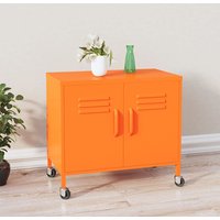 Emrik Steel Storage Cabinet With Castors In Orange