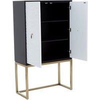 Dodoma Wooden Console Table With 2 Doors in Gold Metal Frame