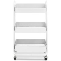 Acre Metal 3 Shelves Serving Trolley In White
