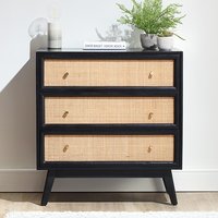 Vlore Wooden Chest Of 3 Drawers In Black