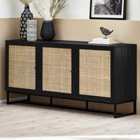 Pabla Wooden Sideboard With 3 Doors In Black