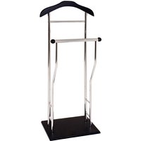 Eagar Metal Valet Stand In Chrome With Black Wooden Base