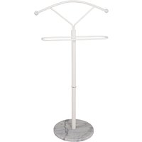 Kaibito Metal Valet Stand In White With Marble Base