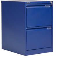 Bisley Classic 2 Drawer Steel Filing Cabinet - Blue