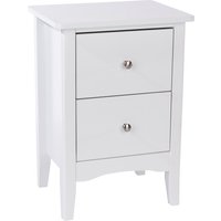 Kamuy Tall Wooden Bedside Cabinet With 2 Drawers In White