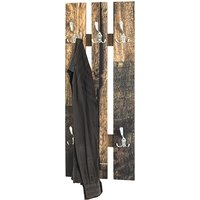 Lisboa Wooden Wall Hung 5 Hooks Coat Rack In Parquet Print