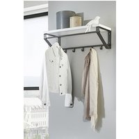 Myers Wooden Wall Hung 5 Hooks Coat Rack In Grey And White