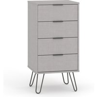 Avoch Narrow Wooden Chest Of 4 Drawers In Grey
