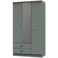 Welcome Victoria 3 Door 2 Drawer Mirrored Triple Wardrobe Assembled