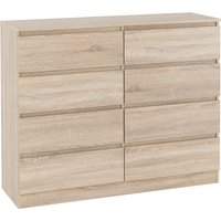 Mcgowan Wooden Chest Of Drawers In Sonoma Oak With 8 Drawers