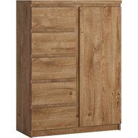 Felton Wooden Sideboard With 1 Door 5 Drawers In Oak