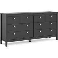 Macron Wooden Chest Of 8 Drawers In Matt Black
