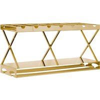 Kurhah 2 Tier 7 Bottles Steel Wine Rack In Gold