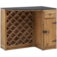 Tobik Wooden Bar Storage Cabinet With Wine Rack In Natural