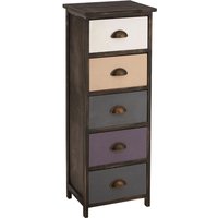 Riley Wooden Chest Of 5 Drawers In Multicolour