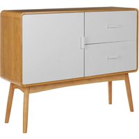Maloga Wooden Sideboard With 1 Door 2 Drawers In White And Oak