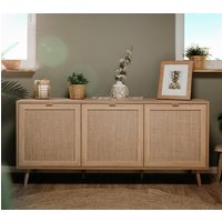 Borox Wooden Sideboard With 3 Doors In Sonoma Oak