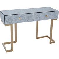 Keseni Mirrored Chest Of 6 Drawers With Brass Base In Silver