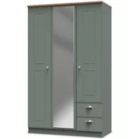 Welcome Victoria 3 Door 2 Small Drawer Tall Mirrored Triple Wardrobe Assembled