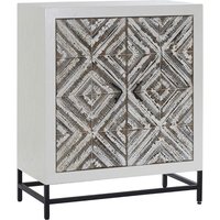 Orphee Wooden Storage Cabinet With Metal Frame In White