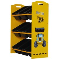 JCB Kids Black 9 Bins Storage Stand In Yellow
