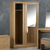 Devan Wooden Sliding Wardrobe With 2 Doors - Oak