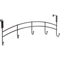 Black 5 Hook Iron Arched Over-Door Robe Hook Set