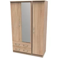 Welcome Avon 3 Door 2 Drawer Mirrored Triple Wardrobe Assembled