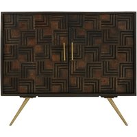 Sutra Wooden Sideboard With Warm Gold Legs In Brown