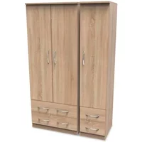 Welcome Avon 3 Door 4 Drawer Triple Wardrobe Assembled