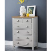 Raisie Wooden Chest Of Drawers In Grey With 6 Drawers
