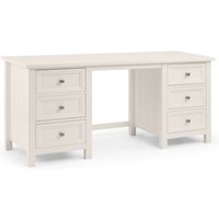 Madge Wooden Dressing Table In White With 6 Drawers