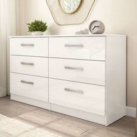 Lynn High Gloss Chest Of 6 Drawers In White
