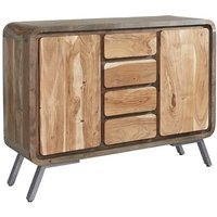 Reverso Wooden Sideboard In Reclaimed Wood And Iron