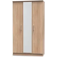 Welcome Devon 3 Door Tall Mirrored Triple Wardrobe Assembled