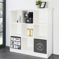 Country Wide Bookcase Small In White With 9 Compartments