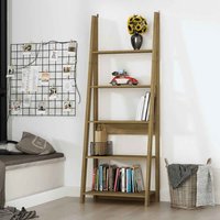 Travis Wooden Ladder Bookcase With 4 Shelves - Oak
