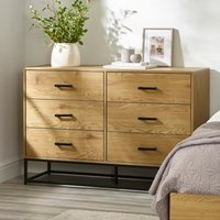 Herriman Wooden Chest Of 6 Drawers - Light Oak