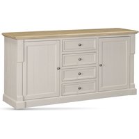 Chilton Wooden Sideboard With 2 Doors 4 Drawers - Grey And Natural