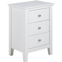 Lakewood Wooden Bedside Cabinet With 3 Drawers In White