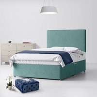 Super King Size - Divan Bed and Cornell Plain Headboard - Duck Egg Blue - Fabric - 6ft - Happy Beds