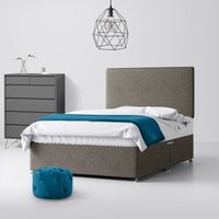 Super King Size - Divan Bed and Cornell Plain Headboard - Dark Grey - Fabric - 6ft - Happy Beds