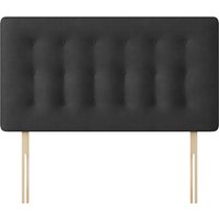 Cornell - Double - Buttoned Headboard - Dark Grey - Charcoal - Fabric - 4ft6 - Happy Beds